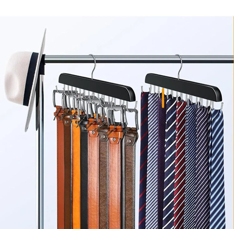 Wooden Belt Rack Storage Hangers