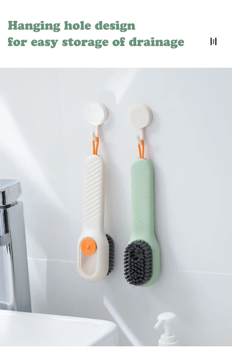 Soft-Bristled Cleaning Brush for Use with Cleaning Liquid