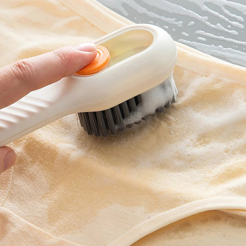 Soft-Bristled Cleaning Brush for Use with Cleaning Liquid