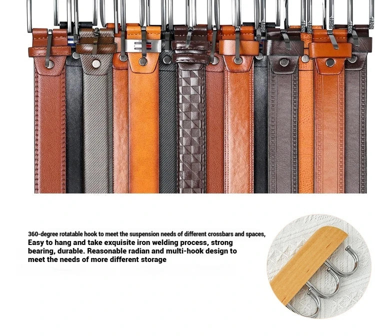 Wooden Belt Rack Storage Hangers