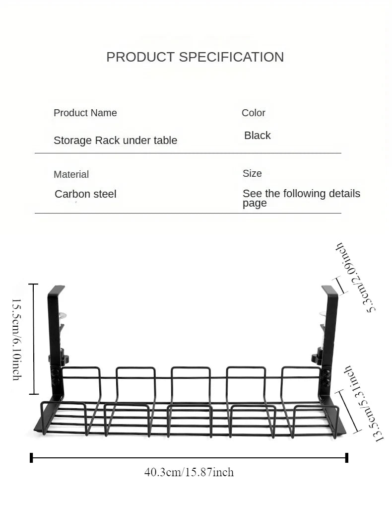 Under Table Storage Rack