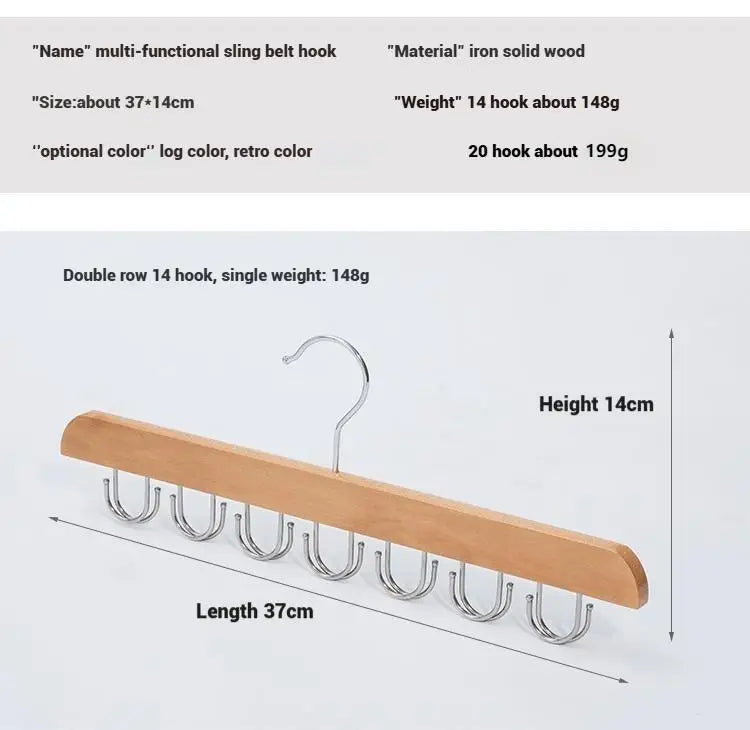 Wooden Belt Rack Storage Hangers