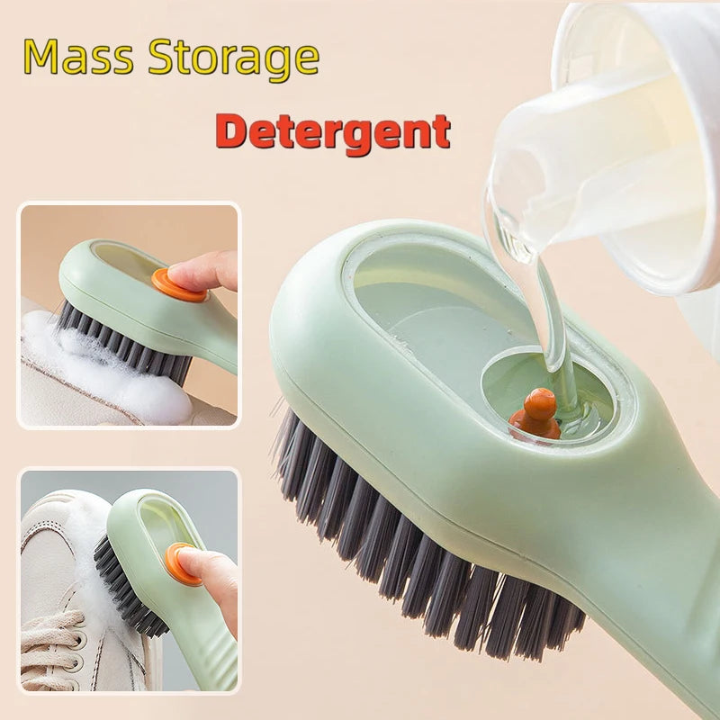 Soft-Bristled Cleaning Brush for Use with Cleaning Liquid