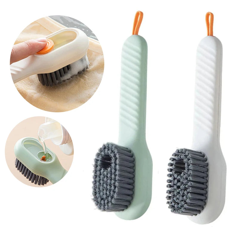 Soft-Bristled Cleaning Brush for Use with Cleaning Liquid